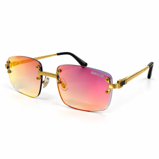 Ghetto Palette Sunglasses – Gold / Pink Blue Gradient 2