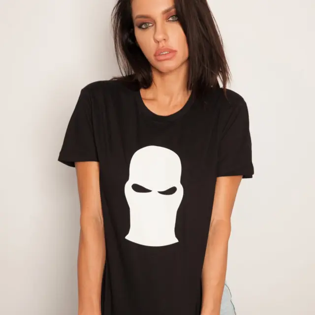 Ghetto White Mask Black T-Shirt for Women’s | Somewhere We Belong 3