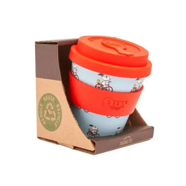 Quy Cup Επαναχρησιμοποιούμενο Ποτήρι Cappuccino Peanuts (R-Pet) 230ml: Snoopy Bici 2