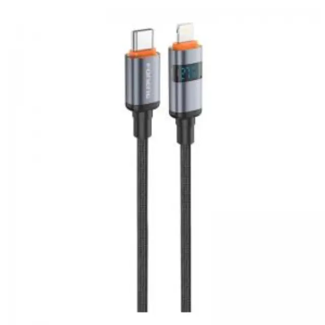 Καλώδιο Σύνδεσης USB 2.0 Foneng X116 Power Display Aluminum Alloy Braided USB C σε Lightning PD 27W 1.2m Μαύρο N68727 2