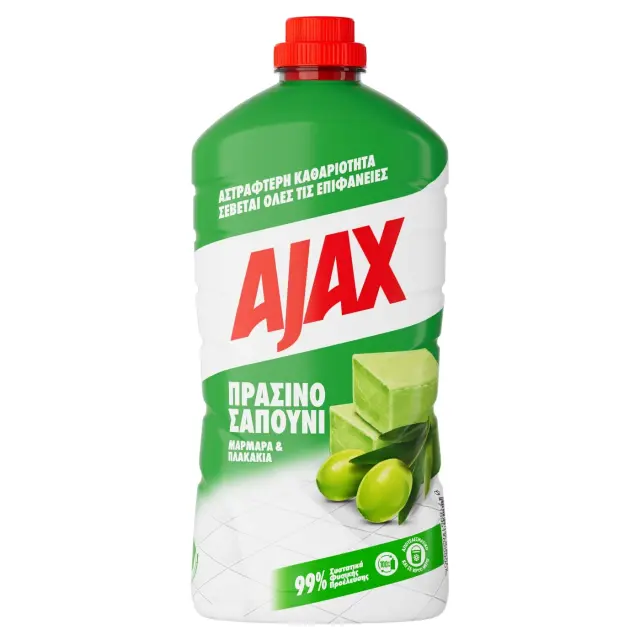 Ajax Δαπέδου Με Άρωμα Πράσινο Σαπούνι 1Lt
