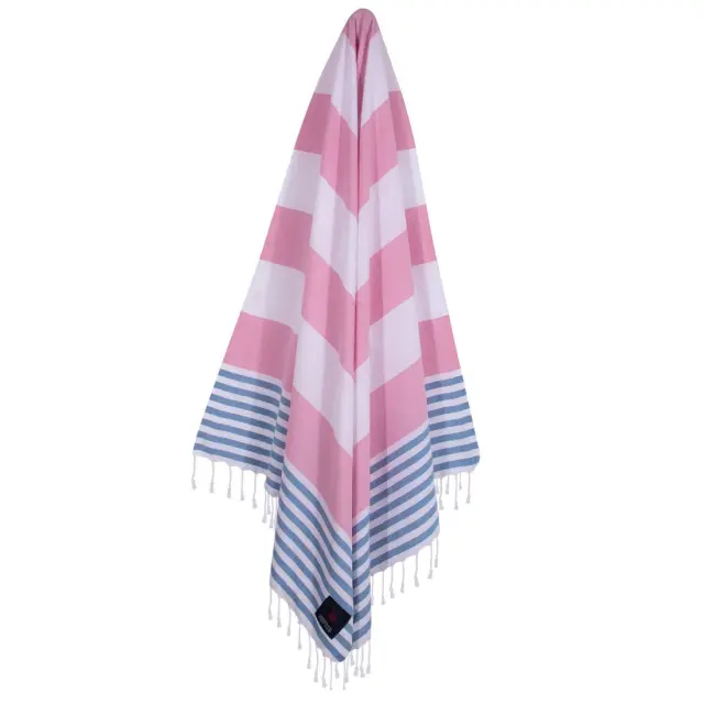 Πετσέτα-Παρεό Θαλάσσης 80Χ180 Βαμβακερή Essential Greenwich Polo Club 3814 Ροζ-Μπλε