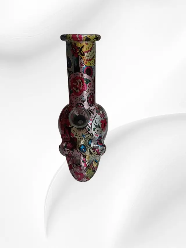Γυάλινο Bong La Catrina Skull 15cm. 2