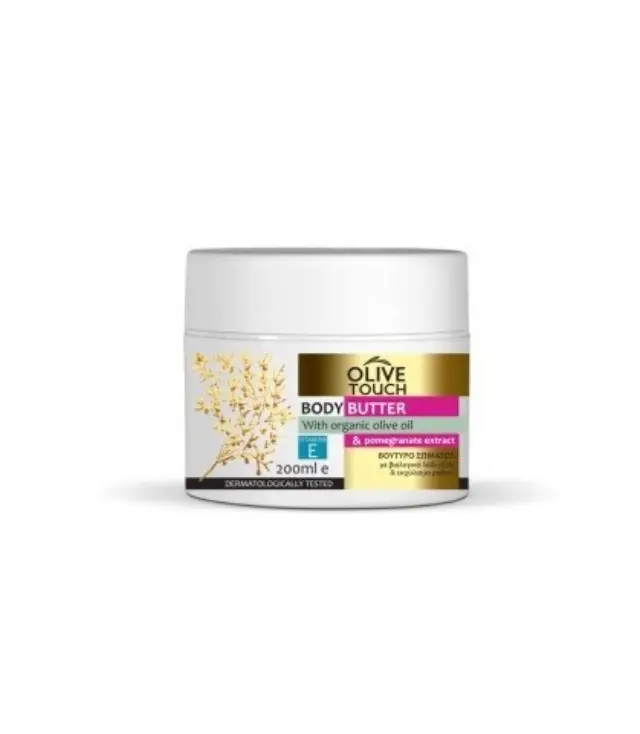 OLIVE TOUCH Βούτυρο Σώματος με βιολογικό Λάδι Ελιάς και εκχύλισμα ροδιού 200ml