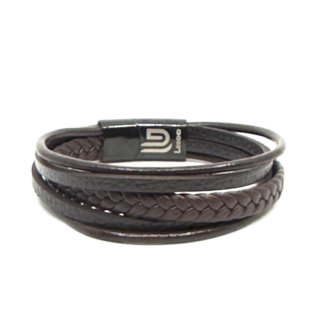 Καφέ Δερμάτινο Βραχιόλι Unisex 23 cm XL
