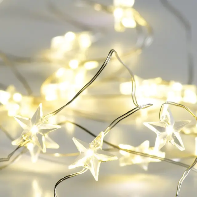AcaLight Offer ΛΑΜΠΑΚΙΑ ΔΙΑΚΟΣΜΗΤΙΚΑ ΣΧΕΔΙΟ ΑΣΤΕΡΙΑ 20 LED 1.2W ΘΕΡΜΟ ΛΕΥΚΟ ΑΣΗΜΙ ΚΑΛΩΔΙΟ ΧΑΛΚΟΥ ΚΑΙ ΜΠΑΤΑΡΙΑ 2xAA IP20 2m+100mm