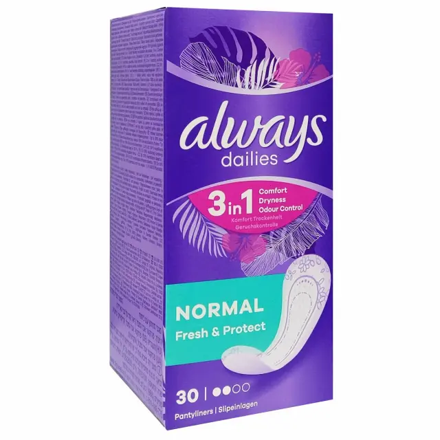 Always Dailies Normal Fresh & Protect 3 in 1 Σερβιετάκια 30τμχ