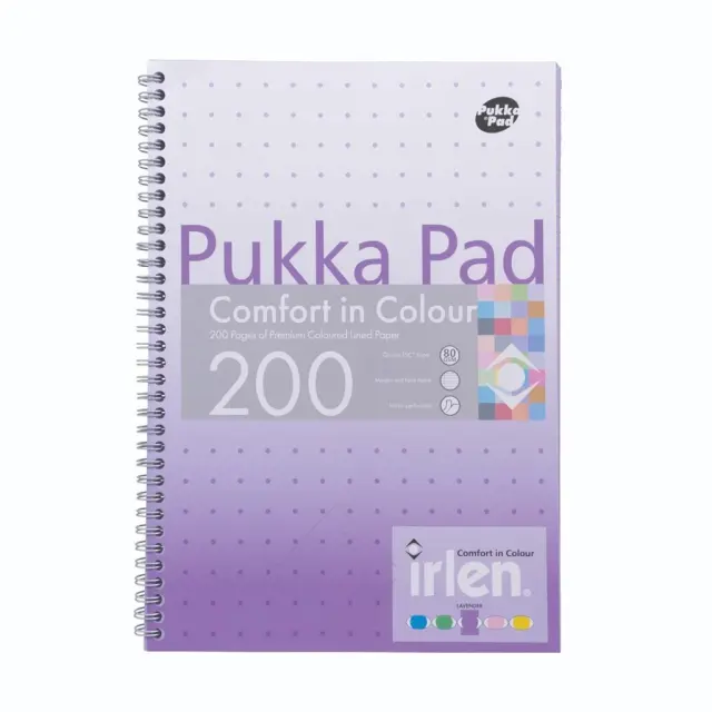 Pukka Τετράδιο Με Διπλό Σπιράλ Α4 Χρωματιστό Μωβ Irlen 200 Σελ 80 GSM/ IRLJOTA4-LAV (Pukka)
