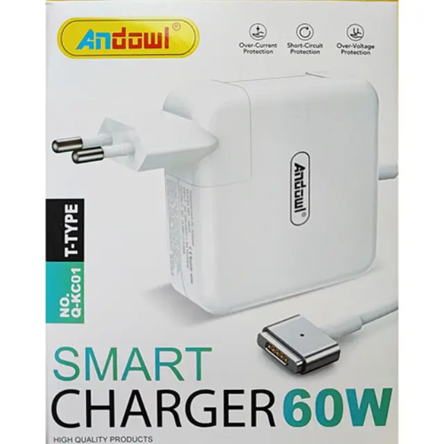Andowl Q-KC01 Φορτιστής Laptop 60W για Apple με Αντάπτορα Τροφοδοσίας 2
