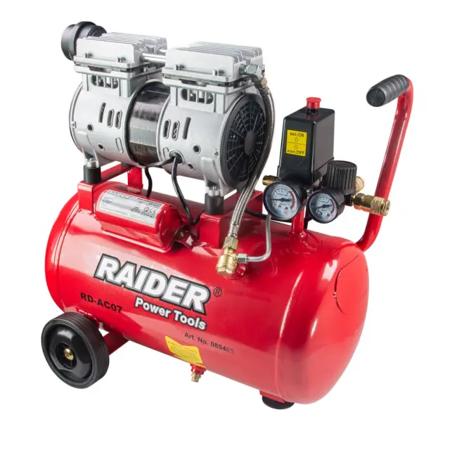 RAIDER Αεροσυμπιεστής 24L αθόρυβος RD-AC07 0,75kW