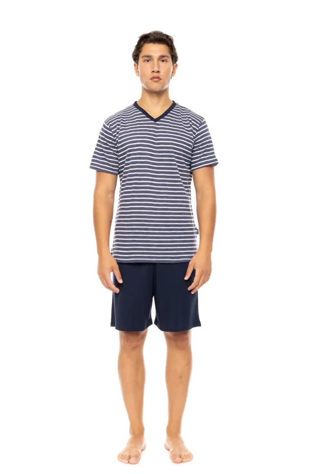 S-M586 - Type - PYJAMA V BLUE LINEAR
