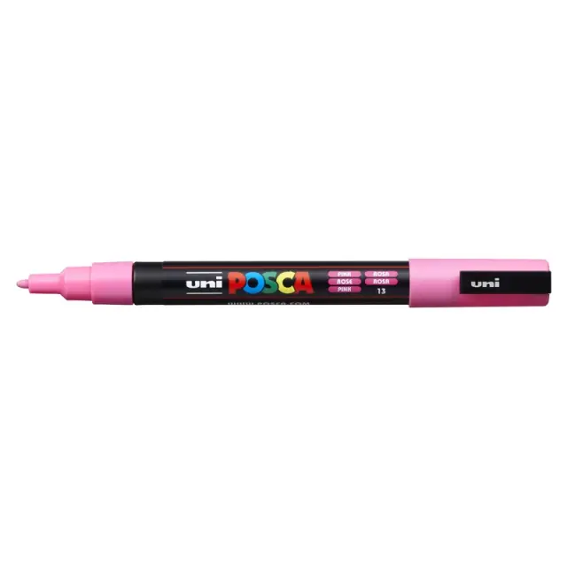 Μαρκαδόρος Σχεδίου Uni Posca PC-3M με πάχος μύτης 0.9-1.3mm - PinkPC-3M(E) - POZ