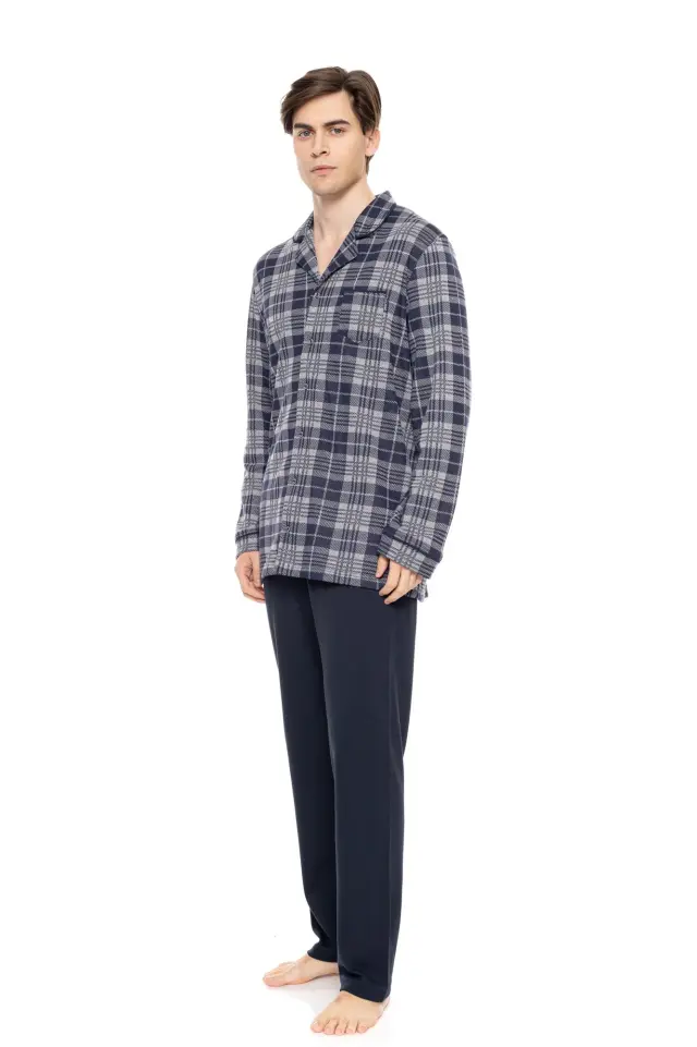 W-M721 - Type - PYJAMA JACQUARD BLUE GREY PLAID 2