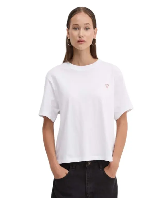 Guess - Γυναικείο T-Shirt Boxy Fit W4YI05K8HM0-G011 Λευκό - XS