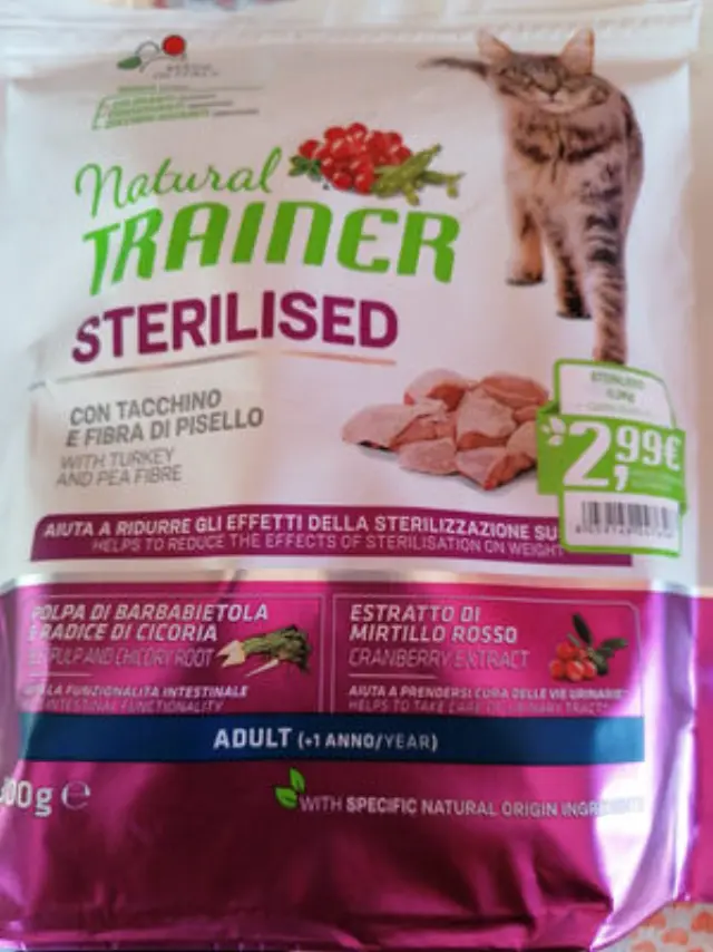 Natural Trainer Low Grain Cat Adult Sterilised με Λευκό Κρέας 300gr Μονόχρωμο