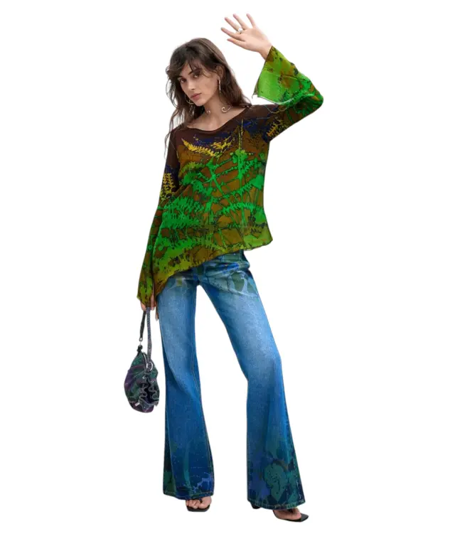 Desigual - Γυναικεία Μπλούζα Forest Monsieur Christian Lacroix 26WWBW01-4105 Πράσινο/Καφέ 2