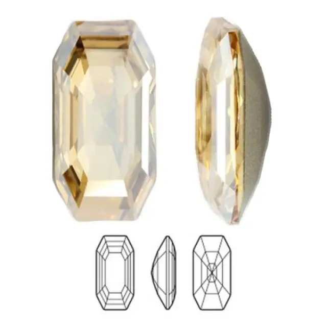 Swarovski 4595 Elongated Imperial Crystal Golden Shadow 16x8mm - 2τεμ