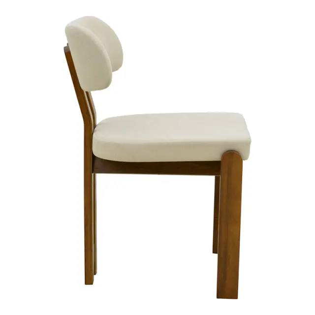 Καρέκλα Genoa καρυδί rubberwood και εκρού ύφασμα 50x43x82εκ (σετ 2 τεμ.) 3
