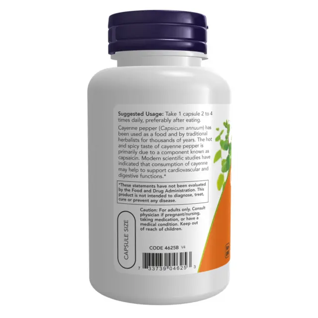 Now Foods Cayenne 500 mg 100 Veg Capsules 2