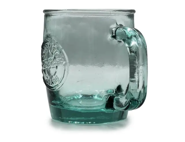 Κούπα με χερούλι Glass Drops Authentic (3102) Από ανακυκλωμένο γυαλί, Χωρητικότητας 350ml, Διαστάσεων Ø 12 x Υ 10.5 cm 3102 3