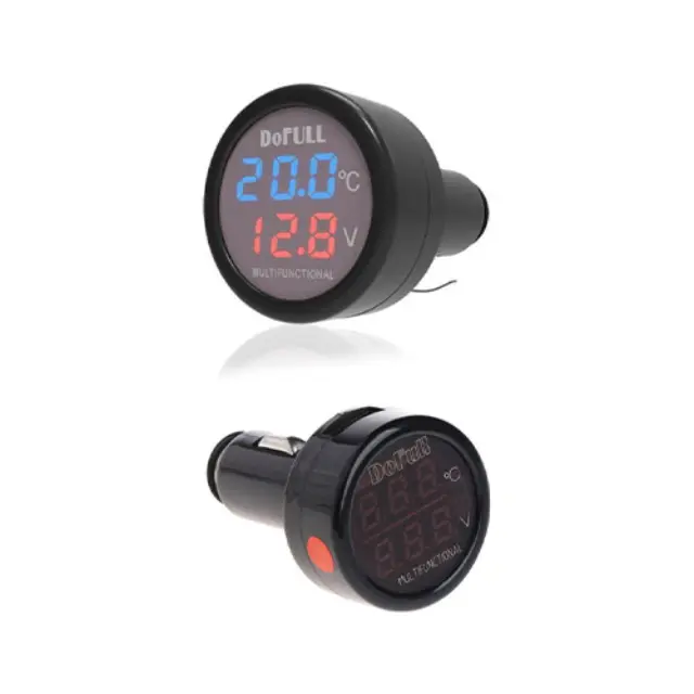 DoFull Ψηφιακό Βολτόμετρο / Θερμόμετρο / USB Αυτοκινήτου 03004DFL50BK JG-020 2