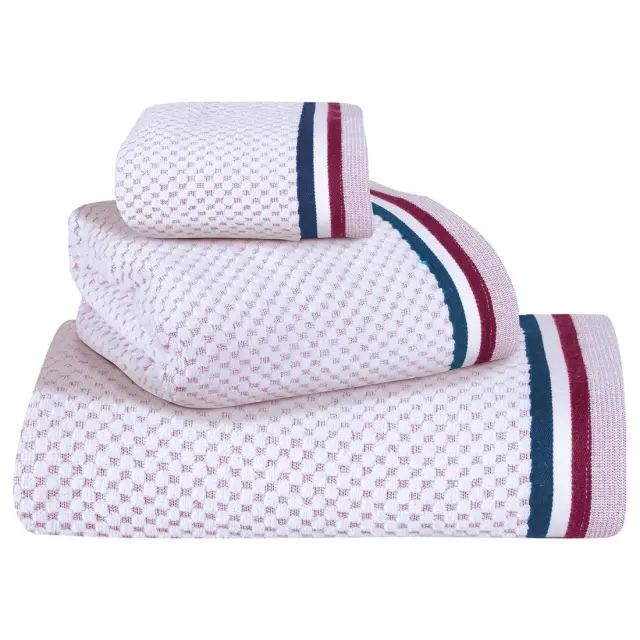 Πετσέτες Σετ 3 Τεμ 30x50-50x90-70x140 500gsm Essential Greenwich Polo Club 3075 White-Blue-Red 100% βαμβακερό