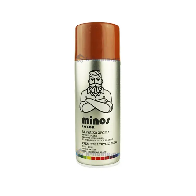 MINOS Ακρυλικό Spray RAL 8004 Καφέ Χαλκόυ Gloss 400 ml