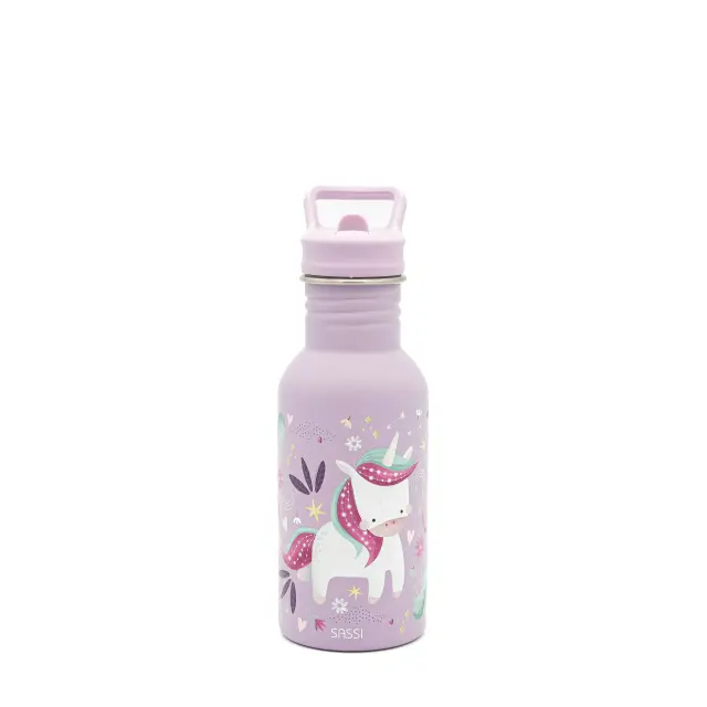Sassi Ανοξείδωτο Παγούρι με Καλαμάκι 500ml Sparkly The Unicorn