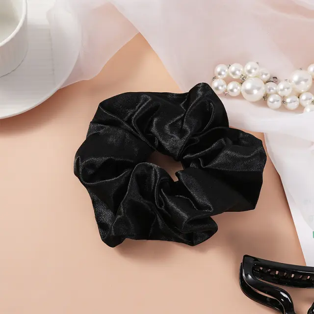 Sister Young LILU Σατινέ Λάστιχο Μαλλιών Scrunchie Μαύρο 2