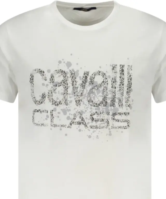 Cavalli Class - Ανδρική Μπλούζα T-Shirt Κοντομάνικη Regular Fit TXT60DJD060-00533 Λευκό 3