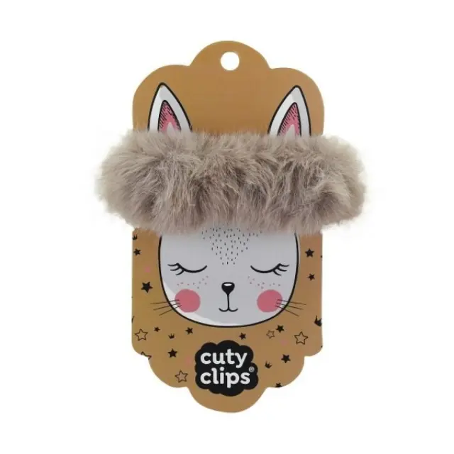 Cuty Clips Fluffy Bunny Παιδικό Γούνινο Λαστιχάκι Μαλλιών No16 - Μόκα