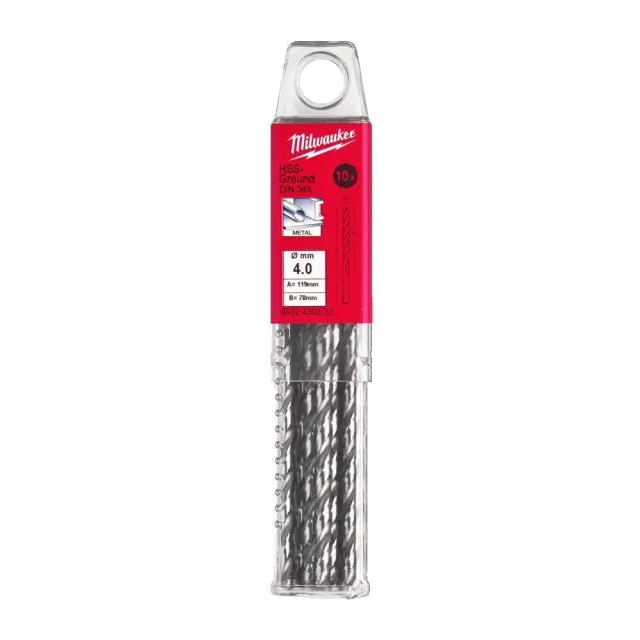 Milwaukee 4932430332 - ΤΡΥΠΑΝΙ ΑΕΡΟΣ ΑΣΗΜΙ HSS-G DIN340 4.0mm ΜΑΚΡΥ MW 2