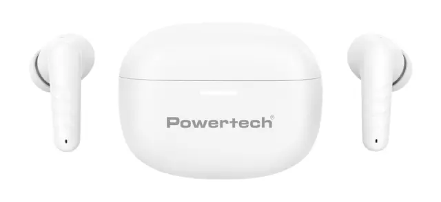 POWERTECH earphones με θήκη φόρτισης PT-1432, True Wireless, 35/300mAh, λευκά 2
