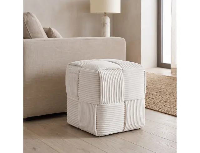 Σκαμπό Πουφ Scott Home Deco Factory με διαστάσεις 36x36x38cm - Beige HD0538