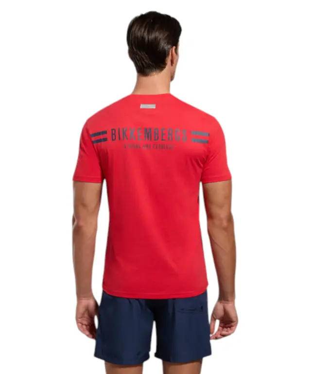 Bikkembergs - Ανδρικό T-shirt Κοντομάνικο BKK3MTS04-GOJIBE Κόκκινο 2