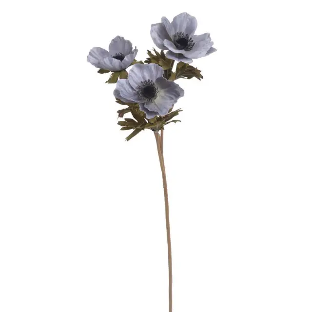 Ανεμώνα λουλούδι τεχνητό, γκρι-μωβ 56cm