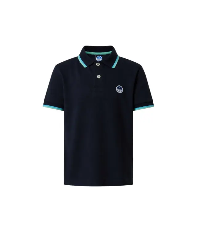 North Sails - Παιδικό Κοντομάνικο Μπλουζάκι Polo Logo Patch 794490-000-0802 Μπλε Ναυτικό
