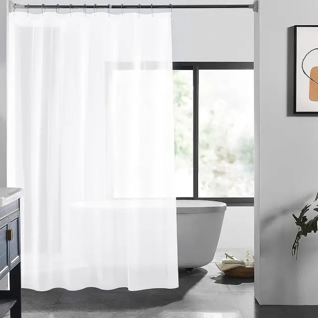 Κουρτίνα Μπάνιου Αδιάβροχη Λευκό PEVA 180x200cm Estia 02-11710