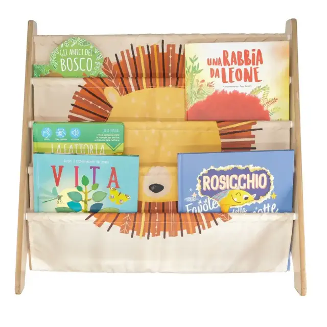 Sassi Montessori Παιδική Βιβλιοθήκη Ξύλινη 62x61 εκ. Chompy The Lion 2