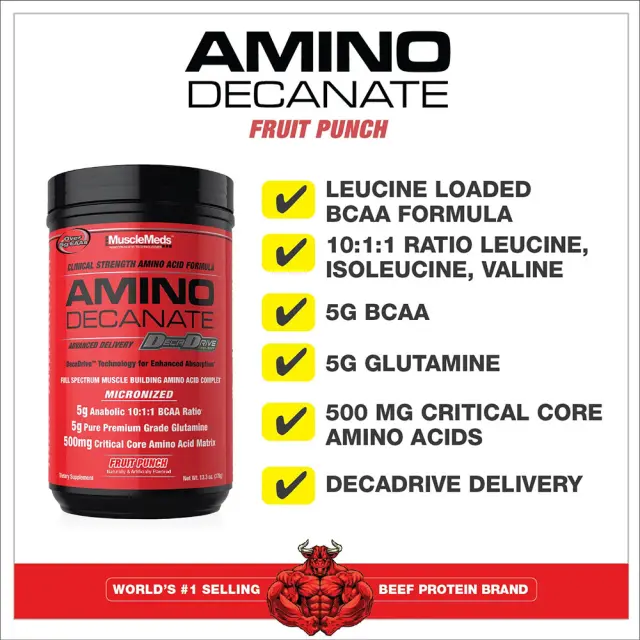 MuscleMeds Amino Decanate Fruit Punch, 360 g 3