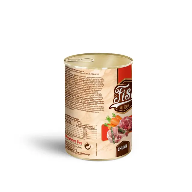 Fisi Cat Adult Βοδινό με Αρνί & Καρότο σε Σάλτσα 400gr Μονόχρωμο 2