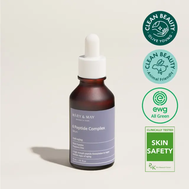 Mary & May 6 Peptide Complex Serum - Ενυδατικός & Αντιγηραντικός Ορός Προσώπου με Πεπτίδια για Λάμψη & Σύσφιξη, 30ml 2