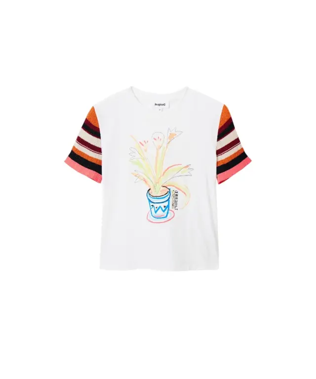 Desigual - Γυναικείο T-shirt Tricou 23SWTK80-1000 Λευκό