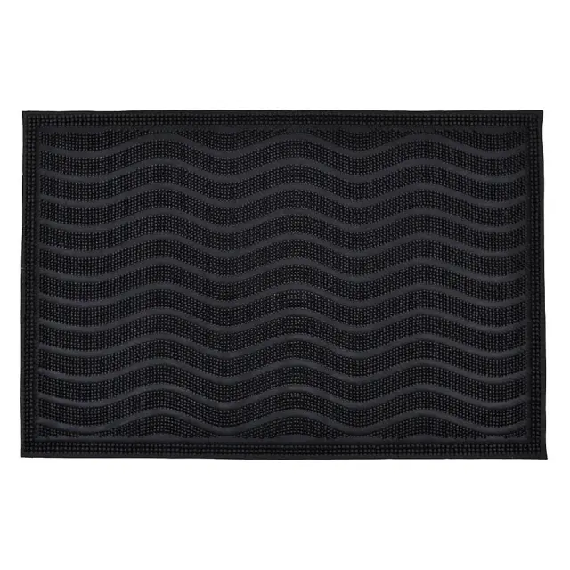 Ποδόμακτρο Κύμματα Με Pins Μαύρο Καουτσούκ 60x40cm ANKOR