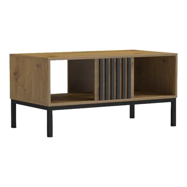 Τραπέζι σαλονιού Delanka pakoworld oak-μαύρο 92x50x46εκ 3