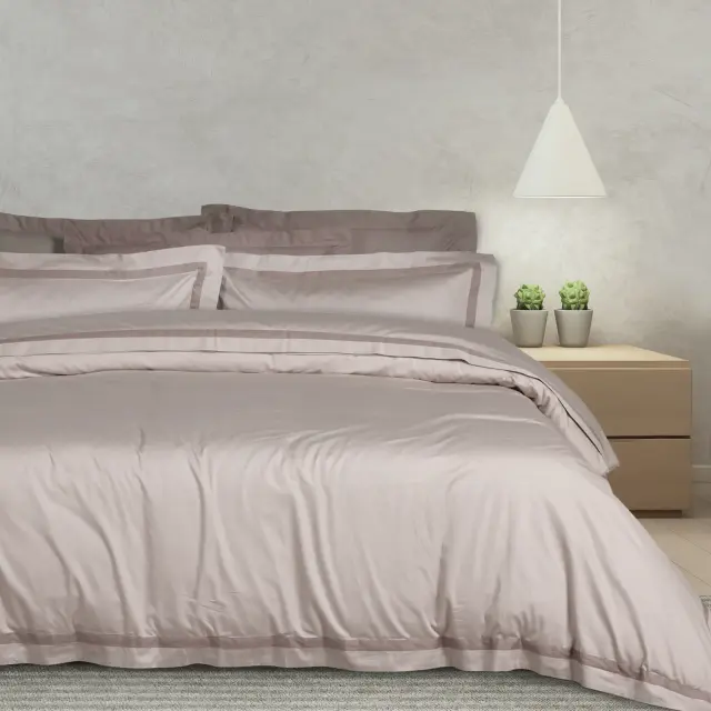 Das Home Παπλωματοθηκη Σετ Υπερδιπλη Executive 1700 Taupe Taupe