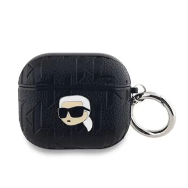 Karl Lagerfeld PU Embossed Karl Head Case for AirPods 3 Black