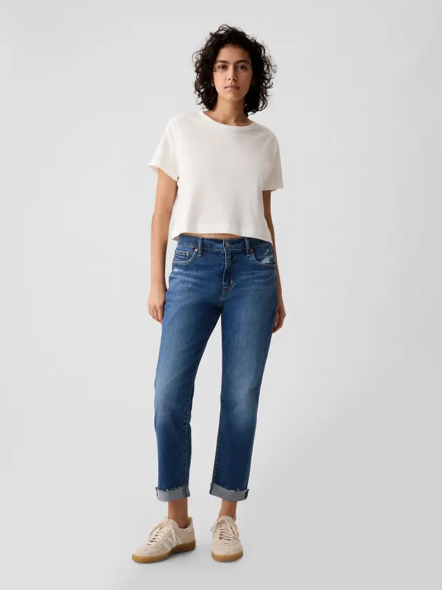 Mid Rise Girlfriend Τζιν Washwell Medium wash