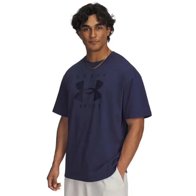 Under Armour Men's Heavyweight Oversized Branded Shortsleeve T-Shirt Μπλε Σκούρο 1389146-403 (Under Armour)