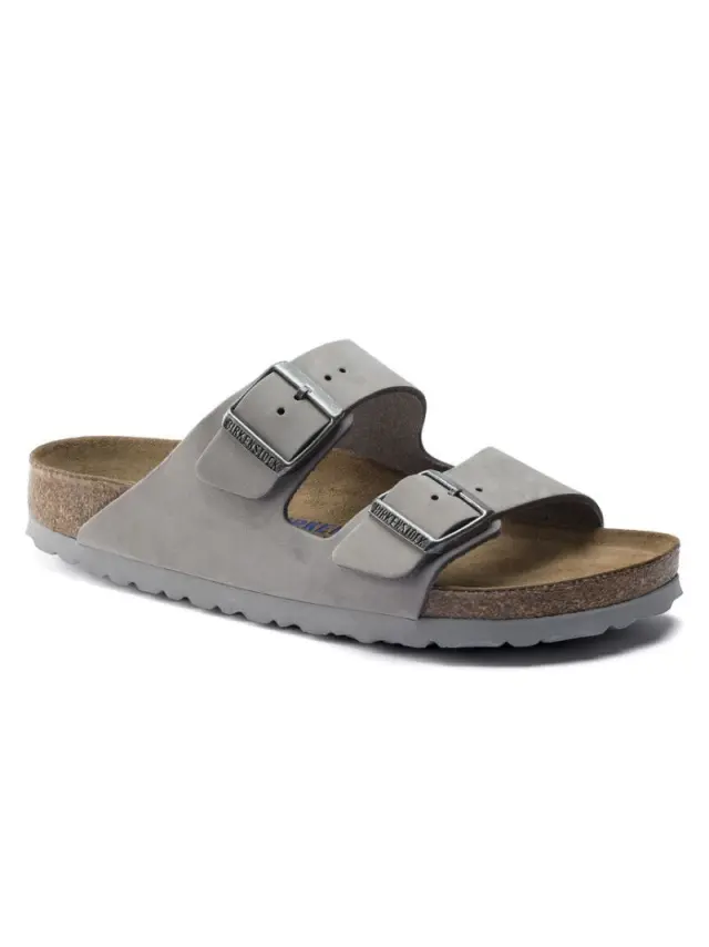 Birkenstock Πέδιλα Unisex δέρμα Nubuck Γκρί BIR/ARIZONA SOFT 1020973 D/GREY 2